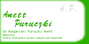 anett puruczki business card